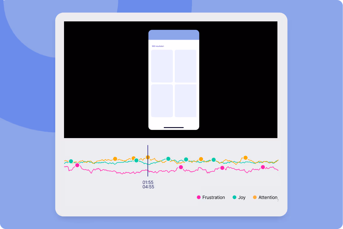 Recorded session with eye-tracking timeline
